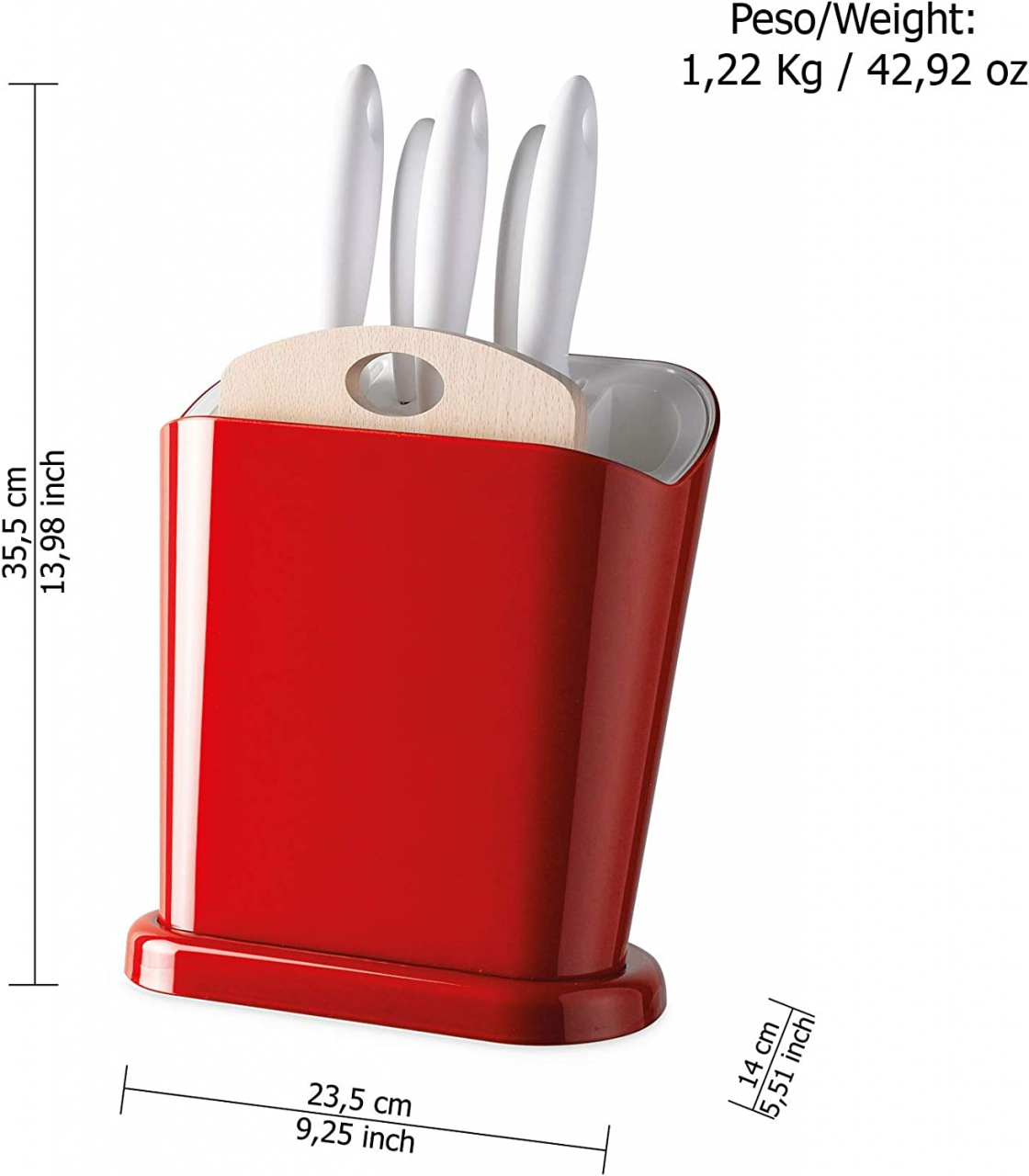 Suport cu cutite si placa de lemn 23,5x14xh35,5 cm Trendy [2]