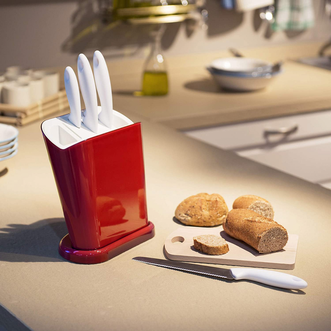 Suport cu cutite si placa de lemn 23,5x14xh35,5 cm Trendy [8]