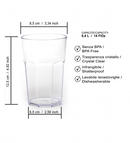 Pahar octogonal 0.40 L - WLK [5]