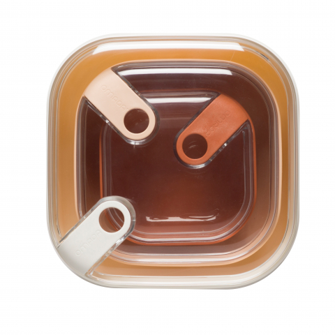 Set 3 cutii alimentare pătrate 12x12x7,2 cm - 16x16x8,7 cm - 19,5x19,5x10,5 cm (0,425 L-1 L-2 L) - PULL BOX [6]