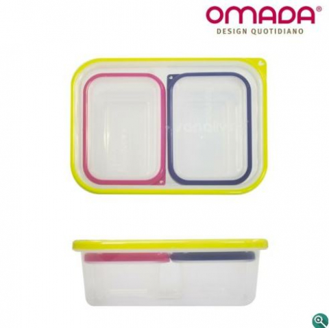 Set 3 cutii de conservare alimente 11,5x8x5-11,5x8x5-19x14x6,5 cm - culori asortate (fucsia-lime-violet)  - SanaLiving [5]