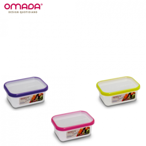 Set 3 cutii de conservare alimente 11,5x8x5 cm - culori asortate (fucsia-lime-violet)  - SanaLiving [3]