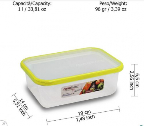 Set 3 cutii de conservare alimente 15x11x5-19x14x6,5-24x16,5x8 cm - culori asortate (fucsia-lime-violet)  - SanaLiving [4]