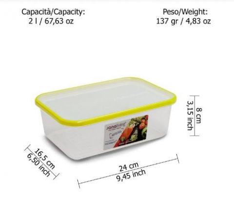 Set 3 cutii de conservare alimente 15x11x5-19x14x6,5-24x16,5x8 cm - culori asortate (fucsia-lime-violet)  - SanaLiving [5]