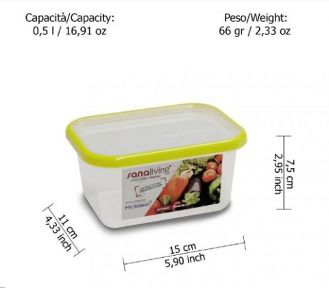 Set 3 cutii de conservare alimente 15x11x7,5 cm (fuchsia-lime-violet)  - SanaLiving [1]