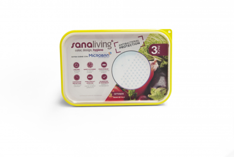 Set 3 cutii de conservare alimente 19x14x13,5 cm - culori asortate (fuchsia-lime-violet)  - SanaLiving [2]