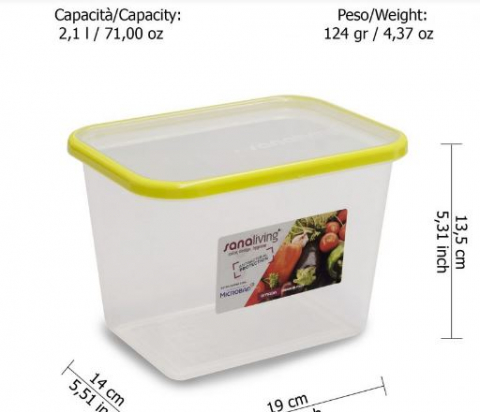 Set 3 cutii de conservare alimente 19x14x6,5-19x14x9-19x14x13,5 cm - culori asortate (fucsia-lime-violet) - SanaLiving [2]