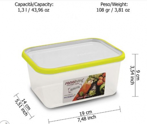 Set 3 cutii de conservare alimente 19x14x6,5-19x14x9-19x14x13,5 cm - culori asortate (fucsia-lime-violet) - SanaLiving [3]