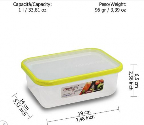 Set 3 cutii de conservare alimente 19x14x6,5-19x14x9-19x14x13,5 cm - culori asortate (fucsia-lime-violet) - SanaLiving [4]