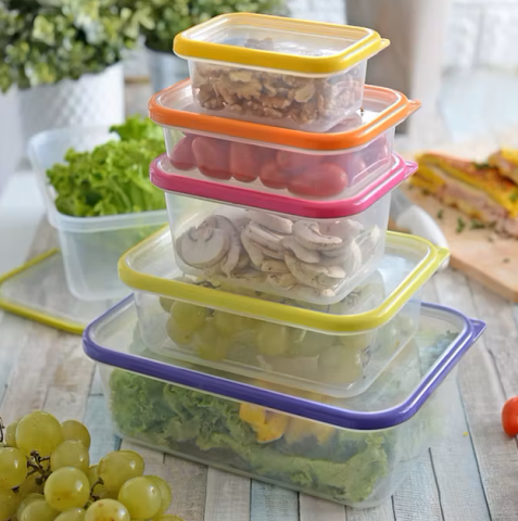 Set 3 cutii de conservare alimente 24x16,5x5 cm - culori asortate (fuchsia-lime-violet)  - SanaLiving [7]