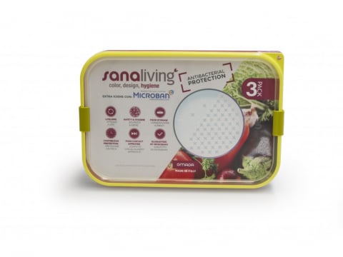 Set 3 cutii de conservare alimente 24x16,5x8 cm - culori asortate (fuchsia-lime-violet)  - SanaLiving [4]