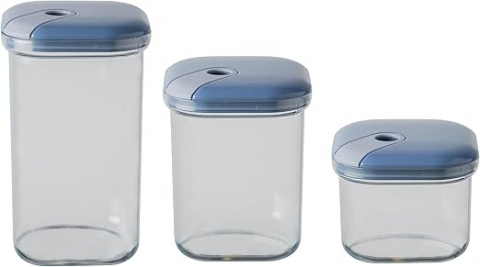 Cutie alimentara inalta - Set 3 cutii inalte patrate 11,7x11x9,5 cm -11,7x11,7x14,6 cm -1,7x11,7x19,8 cm (05 L-1L- 1,5 L) - PULL BOX