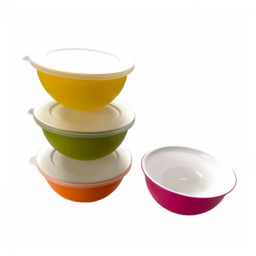 Set 4 boluri cu capac d.13 cm - culori asortate (portocaliu-fucsia-galben-verde) - SanaLiving [4]