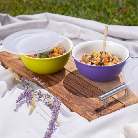 Set 4 boluri cu capac d.13 cm - culori asortate (portocaliu-fucsia-galben-verde) - SanaLiving [26]