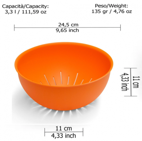 Set Bol de salată+strecurătoare+capac d.26 cm/3,5L - SanaLiving [6]