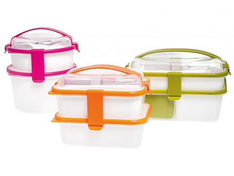 Set cutie de prânz LADY cu toartă şi tacâmuri 19,5x18,5x20,5 cm (1L+1,6L) - SanaLiving [7]