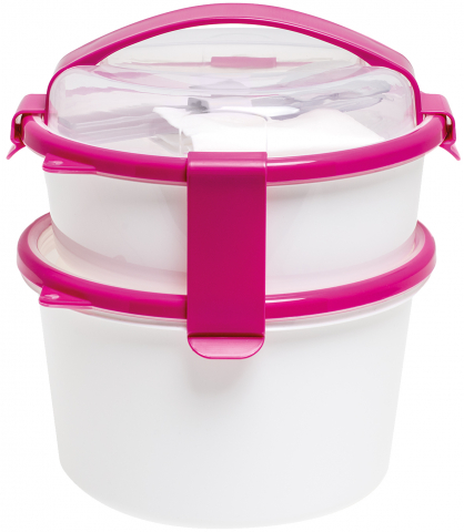 Set cutie de prânz LADY cu toartă şi tacâmuri 19,5x18,5x20,5 cm (1L+1,6L) - SanaLiving [4]