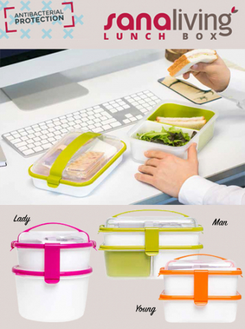 Set cutie de prânz LADY cu toartă şi tacâmuri 19,5x18,5x20,5 cm (1L+1,6L) - SanaLiving [8]