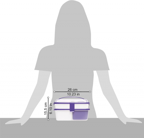 Set cutie de prânz MAN cu toartă şi tacâmuri 26x17,5x15,5 cm (1L+2L) - SanaLiving [1]