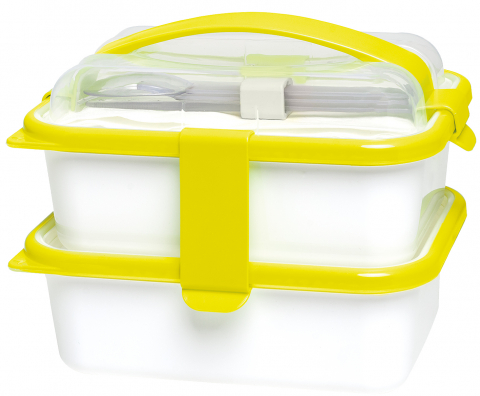 Set cutie de prânz YOUNG cu toartă şi tacâmuri 20x14,5x15,5 cm (1L+1L) - SanaLiving [3]