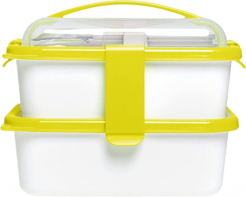 Sanaliving - Set cutie de prânz YOUNG cu toartă şi tacâmuri 20x14,5x15,5 cm (1L+1L) - SanaLiving