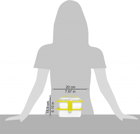 Set cutie de prânz YOUNG cu toartă şi tacâmuri 20x14,5x15,5 cm (1L+1L) - SanaLiving [2]