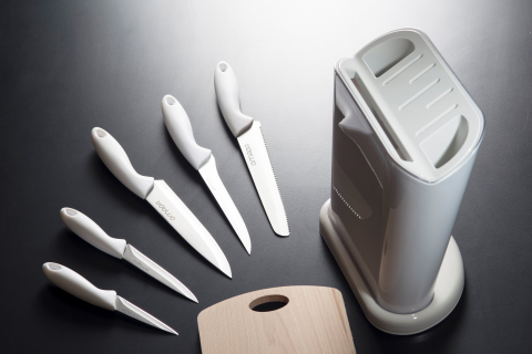 Suport cu cutite si placa de lemn 23,5x14xh35,5 cm Trendy [6]