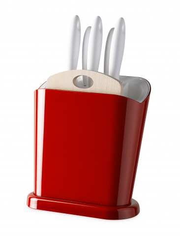 Set de cutite - Suport cu cutite si placa de lemn 23,5x14xh35,5 cm Trendy