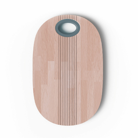 Pangea - Tocător FCM/Lemn 28,5x20x2 cm cu inel verde salvie - PANGEA