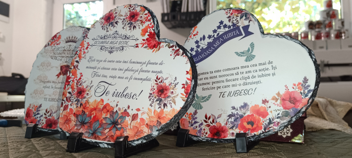 Placa ardezie  sublimată în formă de inimă [3]