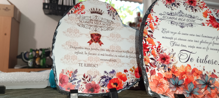 Placa ardezie  sublimată în formă de inimă [2]
