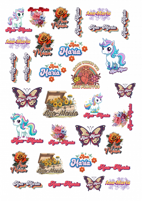 Set de 32 de stickere cu animale personalizate cu numele tău [1]