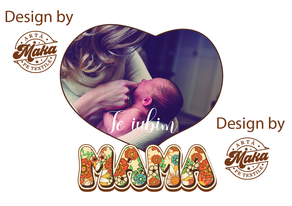 Tricou floral MAMA cu fotografie personalizat [2]