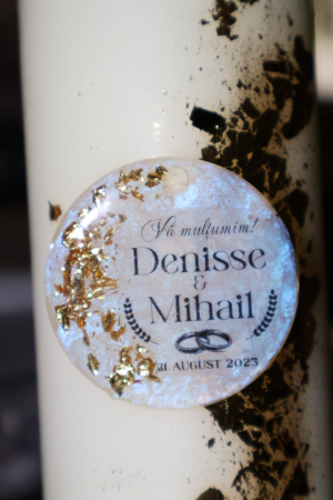 Accesorii pentru botez mărturii și invitații - Breloc, mărturie de nuntă/botez personalizat din rășină epoxidică și acril