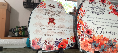 Placa ardezie  sublimată în formă de inimă [1]