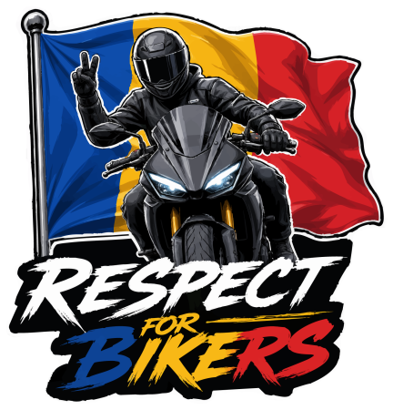 STICKERE PERSONALIZATE - Respect for Bikers – Set 2 Stickere Moto cu Print UV, 14 × 14 cm