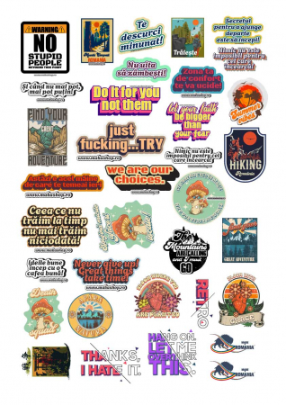 Sticker personalizat - Set de 35 de stickere personalizate cu citate motivaționale