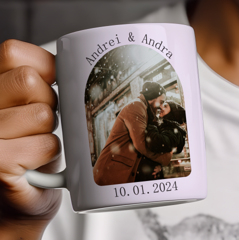 Set de două căni pentru cupluri cu fotografie Valentines Day [1]