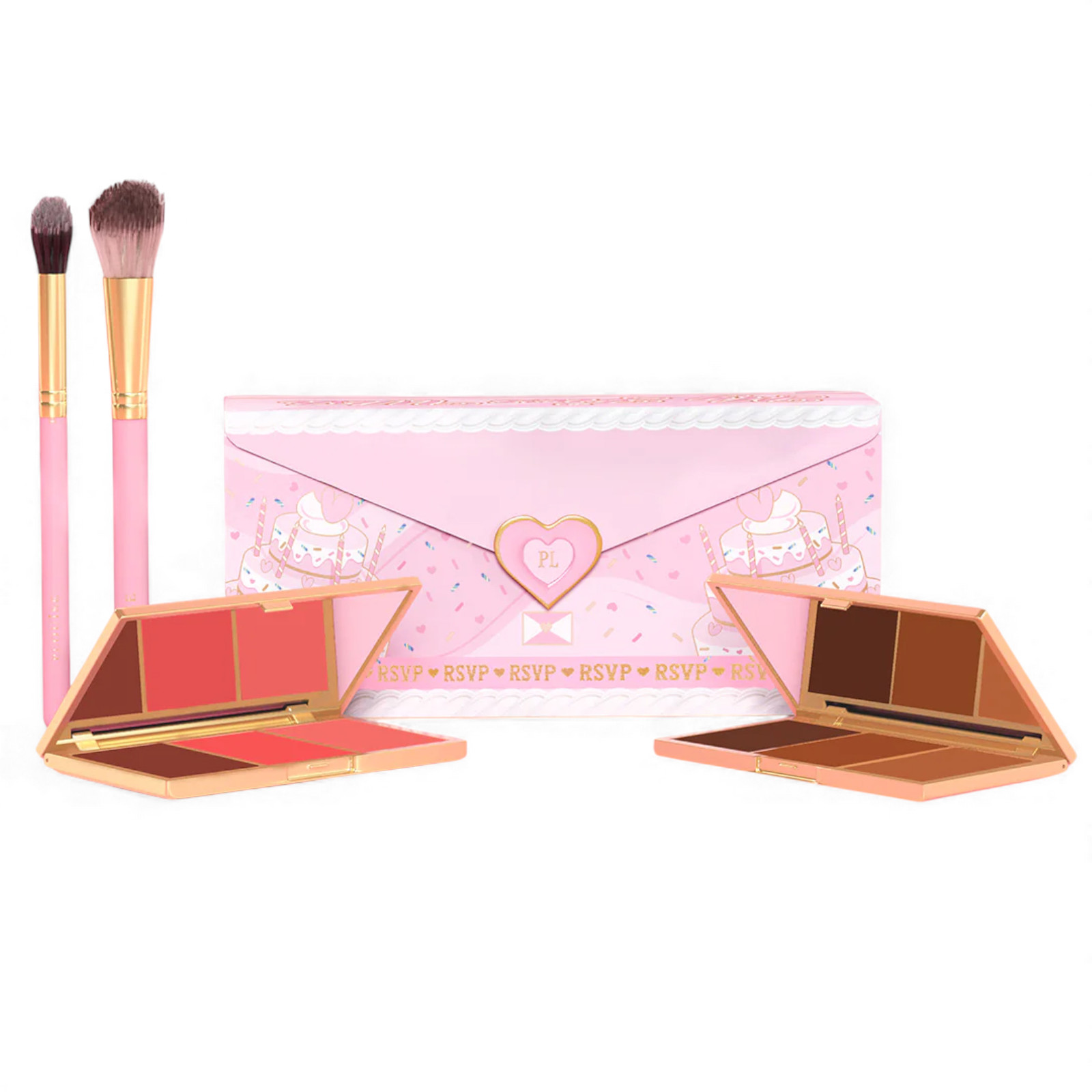 Set Palete Blush, Bronzer si 2 Pensule Machiaj P.LOUISE You're Invited