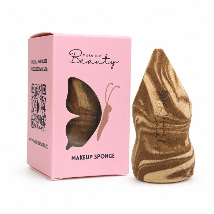 Buretel de Machiaj MakemeBeauty Marble Blend cu Design Anti-Pete Vizibile, Forma Ergonomica, Ultra-Soft [3]