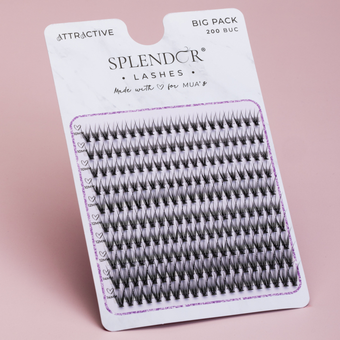 Gene False Smocuri SPLENDOR Attractive, Big Pack, Matase, Curbura C, MIX 200 buc - Russian Style [2]