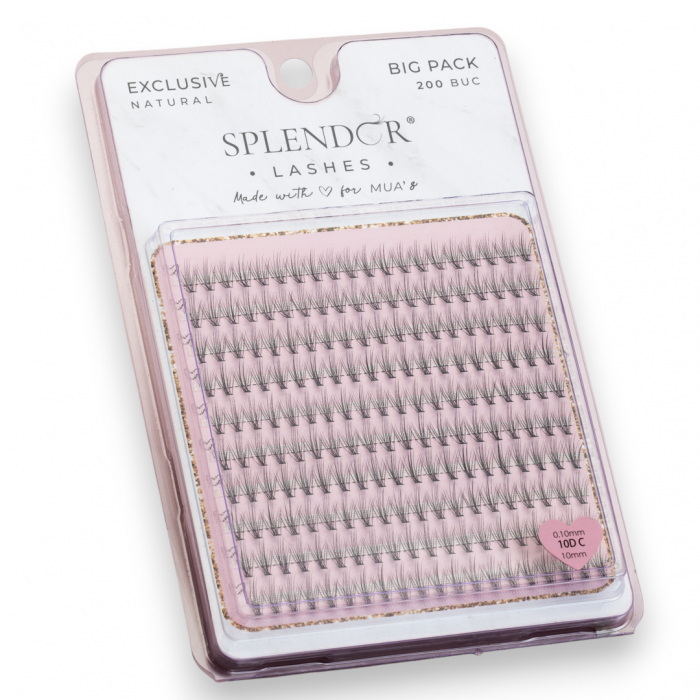 Gene False Smocuri SPLENDOR Exclusive Natural, Big Pack, Matase, Curbura C, 200 buc [1]
