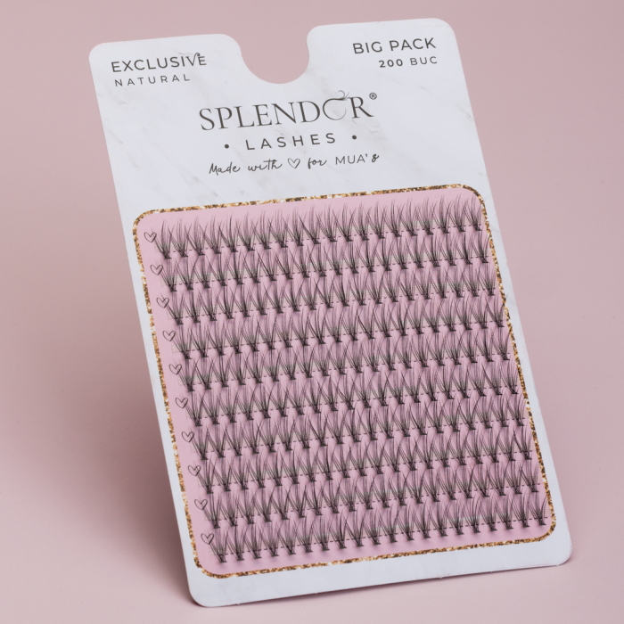 Gene False Smocuri SPLENDOR Exclusive Natural, Big Pack, Matase, Curbura C, 200 buc [2]