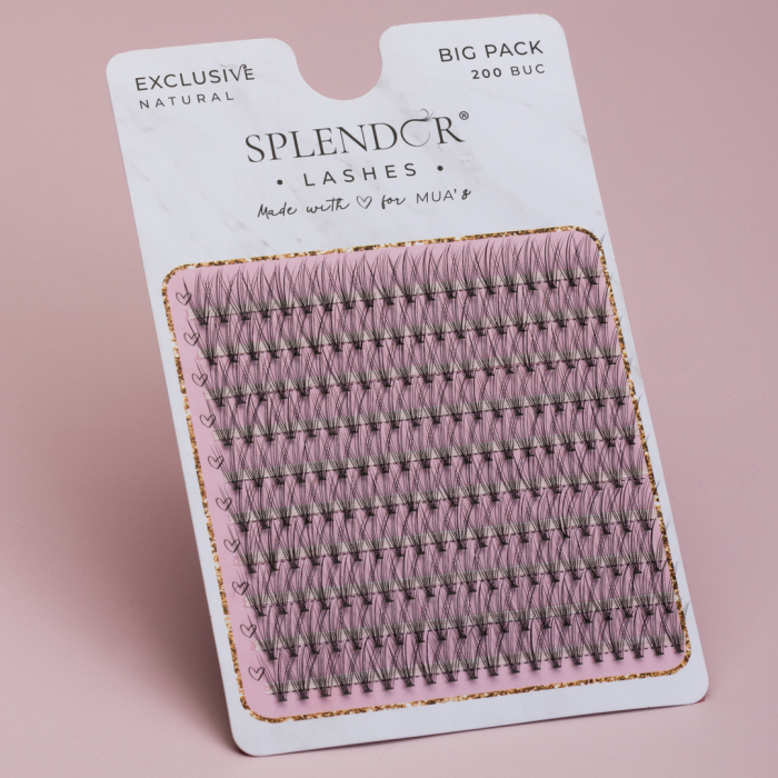 Gene False Smocuri SPLENDOR Exclusive Natural, Big Pack, Matase, Curbura C, 200 buc [2]