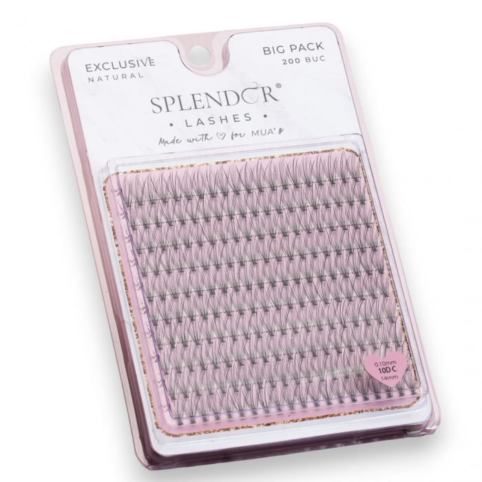 Gene False Smocuri SPLENDOR Exclusive Natural, Big Pack, Matase, Curbura C, 200 buc [1]