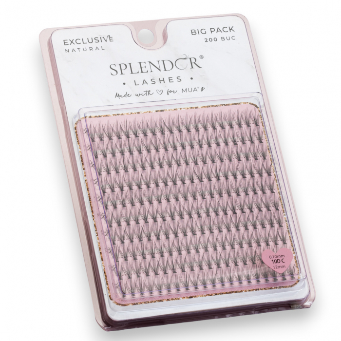 Gene False Smocuri SPLENDOR Exclusive Natural, Big Pack, Matase, Curbura C, 200 buc [1]
