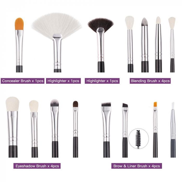 Set 15 pensule make-up Beili Black - model NOU [6]