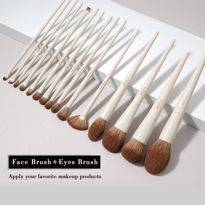 Set 15 Pensule Make-Up Beili White Vegan - Soft Beige [2]