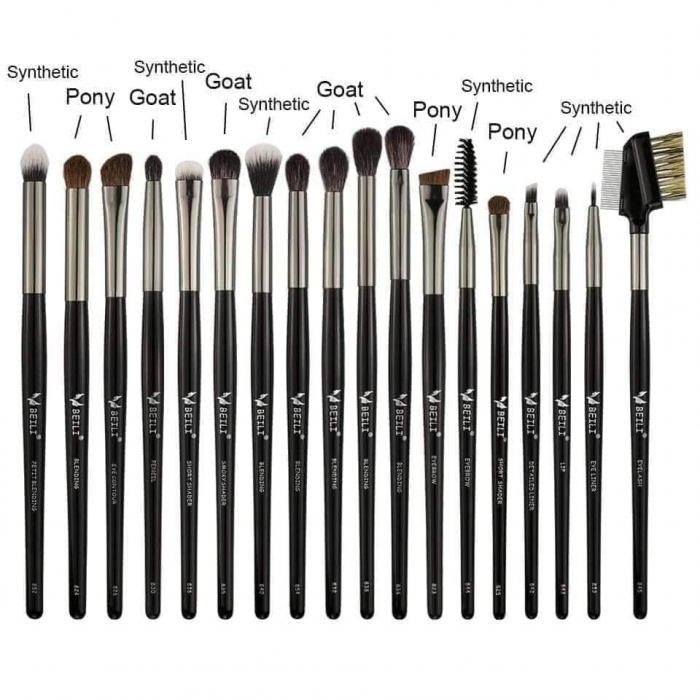 Set 18 pensule Make-up Beili Black, negru, Par natural [3]