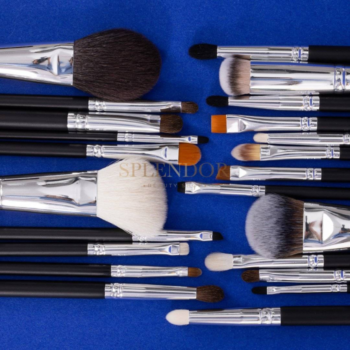 Set 23 Pensule Profesionale SPLENDOR PRO - Par Sintetic, Capra, Ponei + Borseta [2]